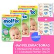 Molfix Havi pelenkacsomag 3+3 csomag popsitörlővel! (3-as) 4 - 9 kg Molfix Havi pelenkacsomag 3+3 csomag popsitörlővel! (3-as) 4 - 9 kg