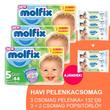 Molfix Havi pelenkacsomag 3+2 csomag zöld popsitörlővel! (5-ös) 11 - 18 kg Molfix Havi pelenkacsomag 3+2 csomag zöld popsitörlővel! (5-ös) 11 - 18 kg