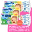 Molfix Havi pelenkacsomag 3+3 csomag sensitive popsitörlővel! (5-ös) 11 - 18 kg Molfix Havi pelenkacsomag 3+3 csomag sensitive popsitörlővel! (5-ös) 11 - 18 kg