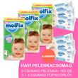 Molfix Havi pelenkacsomag 3+3 csomag sensitive popsitörlővel! (4+-os) 9 - 16 kg Molfix Havi pelenkacsomag 3+3 csomag sensitive popsitörlővel! (4+-os) 9 - 16 kg