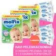 Molfix Havi pelenkacsomag 3+3 csomag sensitive popsitörlővel! (3-as) 4 - 9 kg Molfix Havi pelenkacsomag 3+3 csomag sensitive popsitörlővel! (3-as) 4 - 9 kg