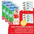 Molfix Havi pelenkacsomag Pants, 3+3 csomag zöld popsitörlővel! (4-es) 9 - 14 kg Molfix Havi pelenkacsomag Pants, 3+3 csomag zöld popsitörlővel! (4-es) 9 - 14 kg