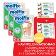 Molfix Havi pelenkacsomag Pants, 3+3 csomag zöld popsitörlővel! (3-as) 6 - 11 kg Molfix Havi pelenkacsomag Pants, 3+3 csomag zöld popsitörlővel! (3-as) 6 - 11 kg