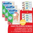Molfix Havi pelenkacsomag Pants, 3+3 csomag zöld popsitörlővel! (3-as) 6 - 11 kg Molfix Havi pelenkacsomag Pants, 3+3 csomag zöld popsitörlővel! (3-as) 6 - 11 kg