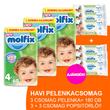 Molfix Havi pelenkacsomag 3+3 csomag zöld popsitörlővel! (4-es) 7 - 14 kg Molfix Havi pelenkacsomag 3+3 csomag zöld popsitörlővel! (4-es) 7 - 14 kg