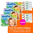 Molfix Havi pelenkacsomag 3+3 csomag zöld popsitörlővel! (6-os) 15 - 30 kg Molfix Havi pelenkacsomag 3+3 csomag zöld popsitörlővel! (6-os) 15 - 30 kg