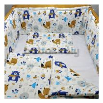 Babakirály Gyermek ágynemű szett Bébi méret, Erdei állatok, kék 75 * 100 cm