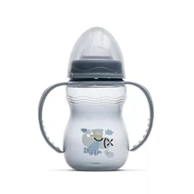 Lorelli My Friend Cumisüveg 0+-os cumival, Kék maci Fogóval széles szájú 0+ hó