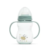 Lorelli My Friend Cumisüveg 0+-os cumival, Zöld méhecske Fogóval széles szájú 0+ hó