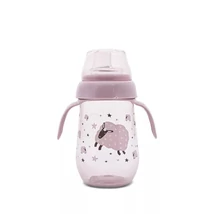 Lorelli My Friend Tanulópohár Aszimmetrikus szilikon csőrrel, Rózsaszín bárány 6+ hó