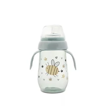 Lorelli My Friend Tanulópohár Aszimmetrikus szilikon csőrrel, Zöld méhecske 6+ hó