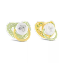 Lorelli Játszócumi Kupakos, 2db-os, zöld/sárga szilikon cseresznye (méret: 2) 6+ hó