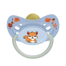 BabyBruin Játszócumi Mókus, kék, világító karika latex cseresznye (méret: 1) 0 - 6 hó