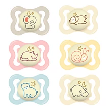 Mam Játszócumi Supreme Night, Világítós, dupla, megújult! szilikon lapított (méret: 1) 0+ hó