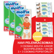Molfix Havi pelenkacsomag Pants, 3+3 csomag zöld popsitörlővel! (5-ös) 12 - 17 kg