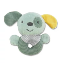 Lorelli Plüssállat Plüss kerek csörgő, Zöld kutyus 14 cm