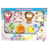 Babé Bed Bell Zenélő forgó Plüss macik és majmócák, felhúzós