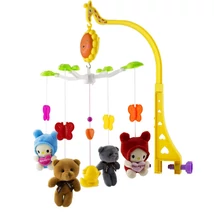 Babé Bed Bell Zenélő forgó Plüss macik házikóval, felhúzós