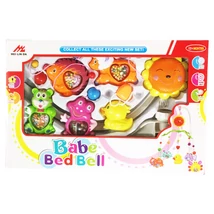 Babé Bed Bell Zenélő forgó Süni és barátai villogó házikóval, felhúzós+elemes