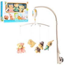 Happy Shaking Bell Zenélő forgó Plüss kedvenc macik nyuszival,4 figura felhúzós