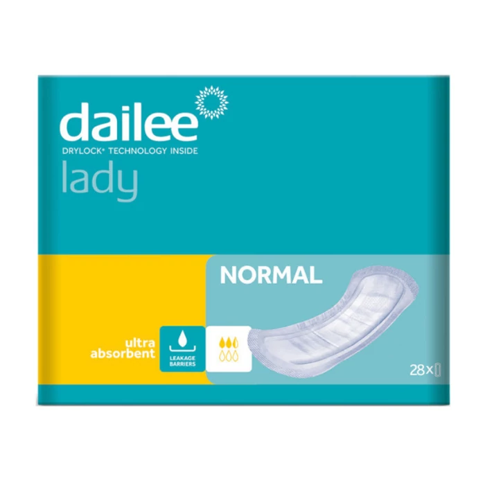 Dailee Lady Inkontinencia betét 26 cm, védőgáttal, 430 ml kapacitás (méret: normál)