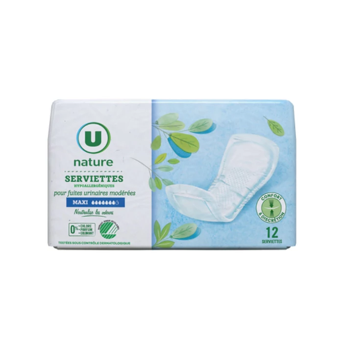 U Nature Lady Inkontinencia betét 39 cm, védőgáttal (méret: maxi)