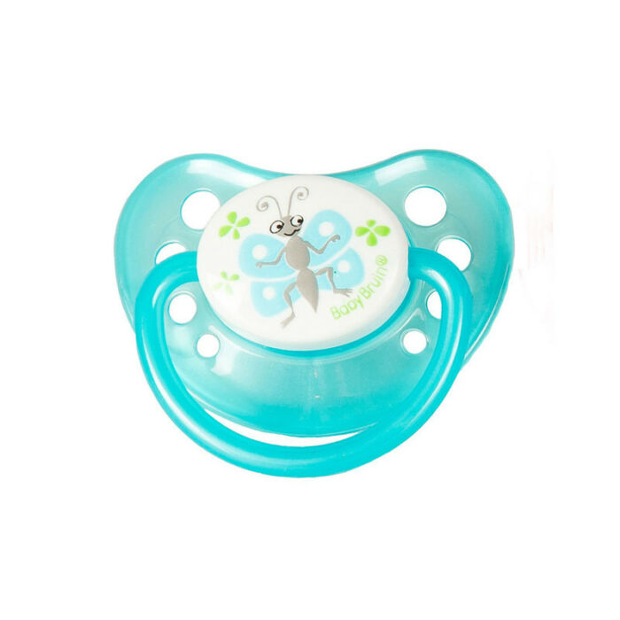 BabyBruin Játszócumi Pillangó, kék szilikon fogszabályzós (méret: 2) 5 - 18 hó