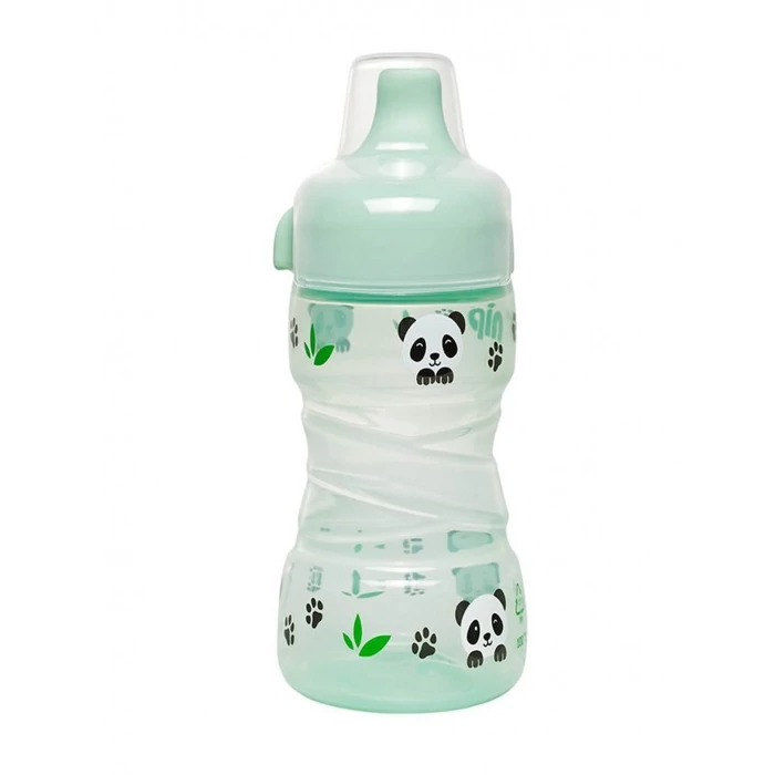 Nip Trainer Cup Tanulópohár Panda, kupakos, cseppmentes itatőcsőrrel