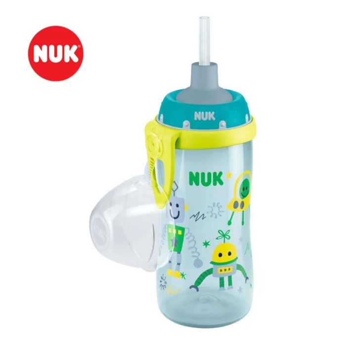 Nuk Tanulópohár Flexi Cup, szívószállal, fiús minta 18+ hó