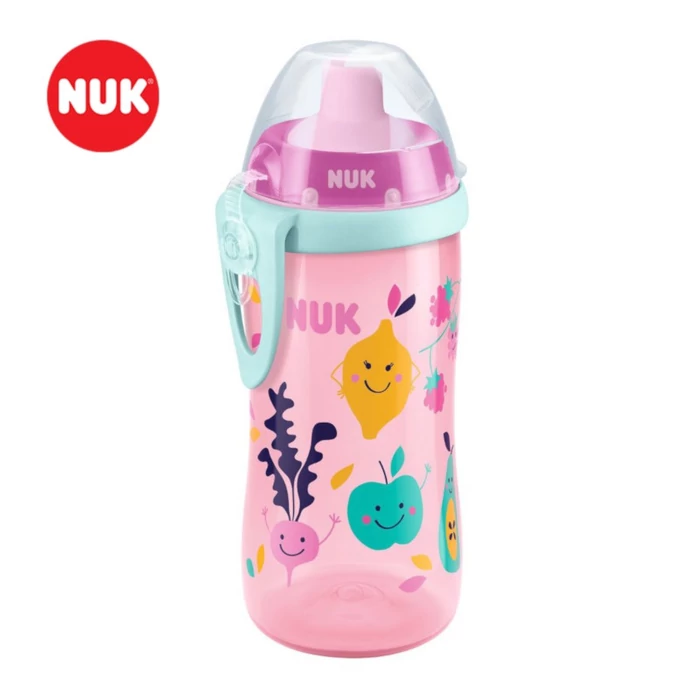 Nuk Tanulópohár Flexi Cup, szívószállal, lányos minta 18+ hó