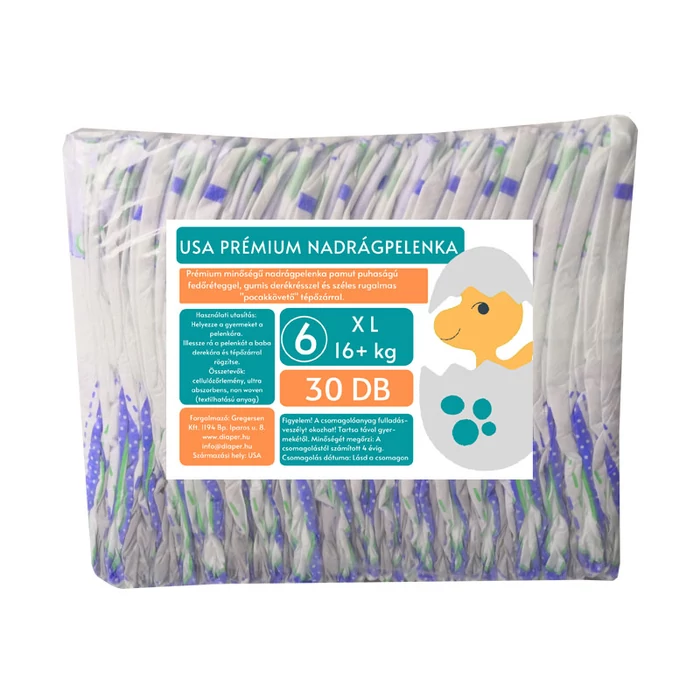 USA prémium pelenka gumisderekú (6-os) 15+ kg