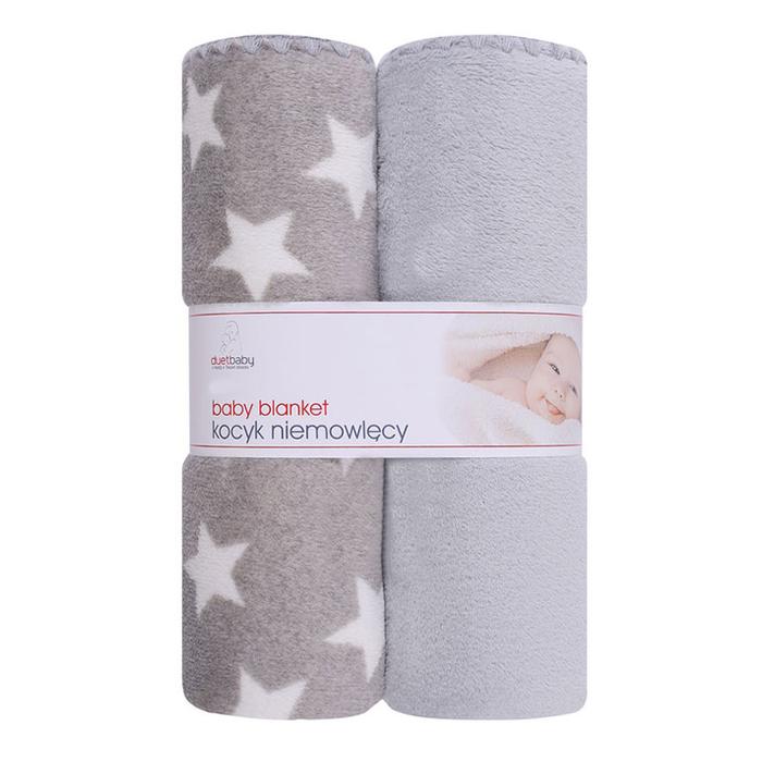 DuetBaby Takaró Plüss, 2 db-os, szürke 80 * 90 cm