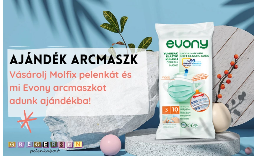 Ajándék Evony arcmaszk Molfix pelenka vásárlásakor